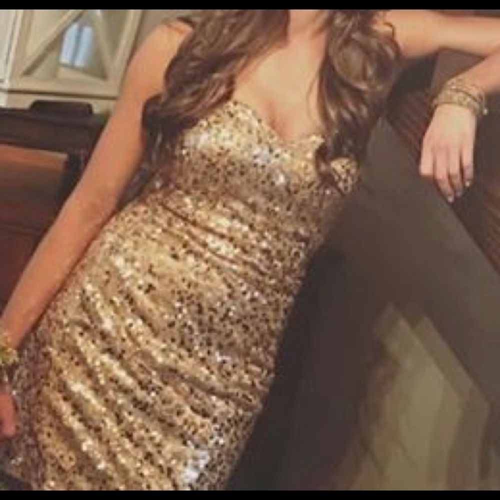 Dancing Queen Gold Sequin Mini Dress